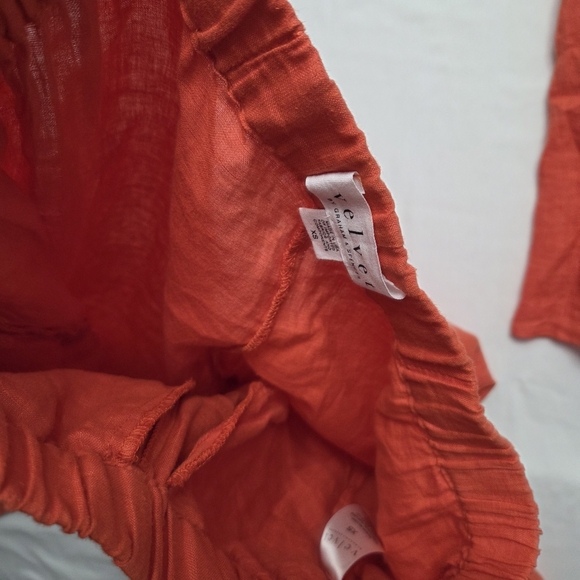 Velvet by Graham & Spencer Linen Set XS | Burnt Orange Wide Leg Pants & Tank - Picture 7 of 12